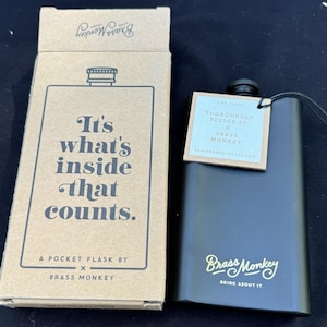Brass Monkey It's What's Inside That Counts Pocket Flask Stainless Steel -C17