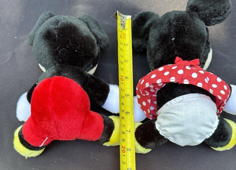 Vintage 1980-tals Musse Pigg och Mimmi Pigg plysch från Walt Disney Co. Fin! bild 4