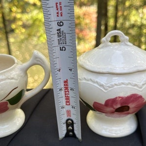 Vintage Three Piece Blue Ridge Southern Pottery Sugar Bowl W/ Lid Creamer S51 zdjęcie 2