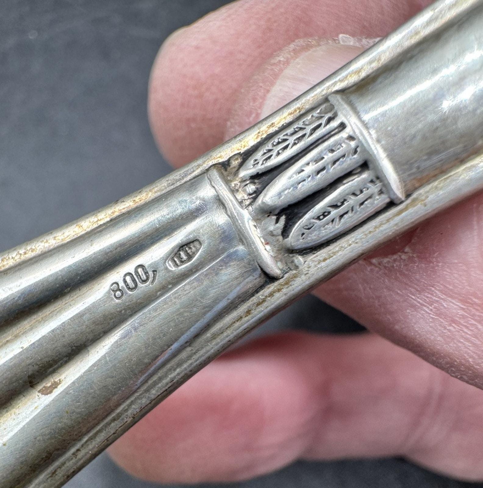 ドイツ　シュガートング〈１本〉　アンティーク　銀製800 ドイツ シュガートング〈1本〉 アンティーク 銀製800 ドイツ シュガー