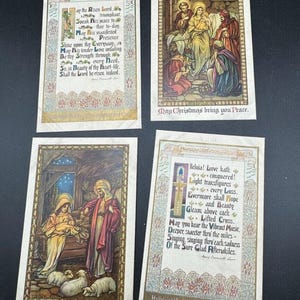 4 Victoriaanse kerstkaarten uit de jaren 1900 GEWELDIGE kleur! Duitsland EP DUTTON