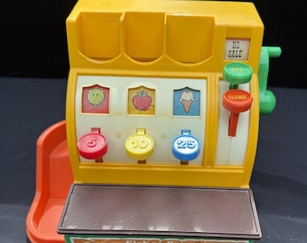 Caja registradora Fisher Price vintage de 1974 n.° 926 ¡Funciona! **Le faltan monedas