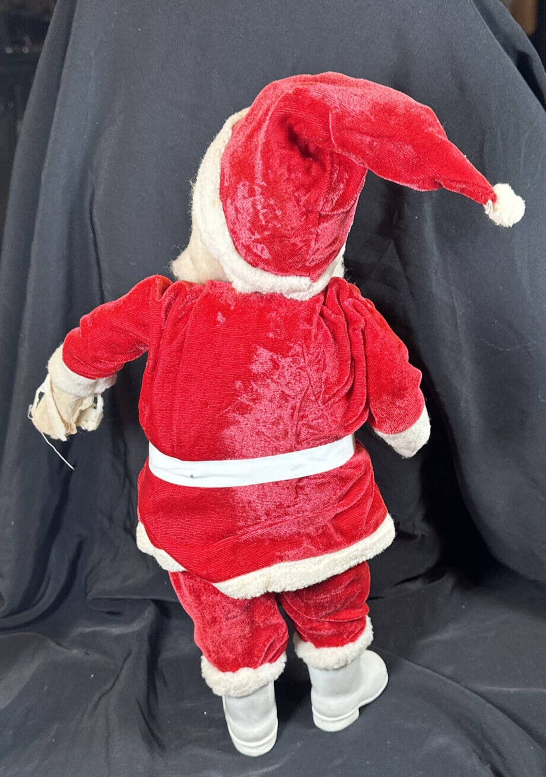 Vintage 18” Santa Claus Doll Red & White Velvet Japan 1950's