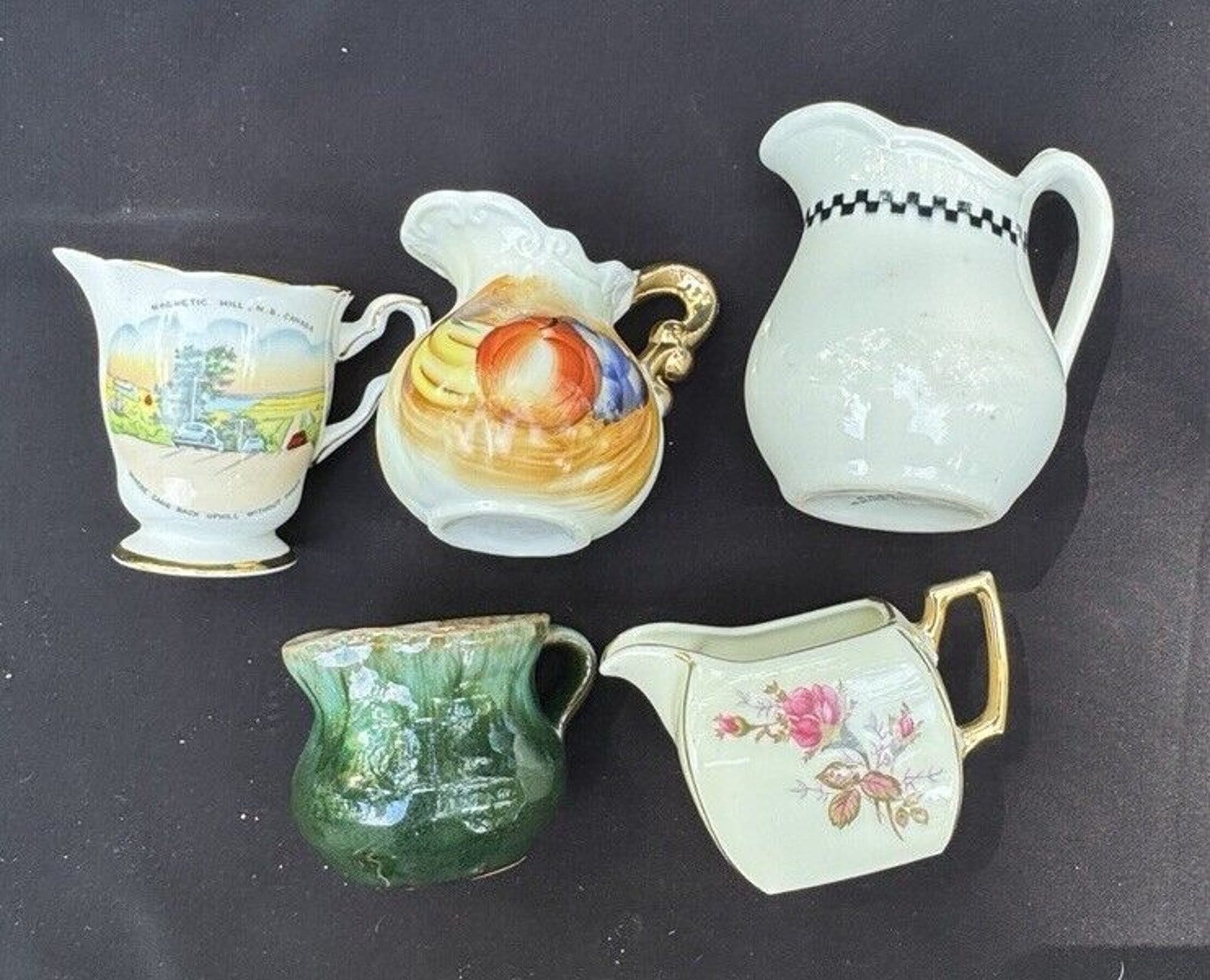 Beau mini-pot à crème vintage vintage, lot de 5 thés floraux et plus B and B - A71