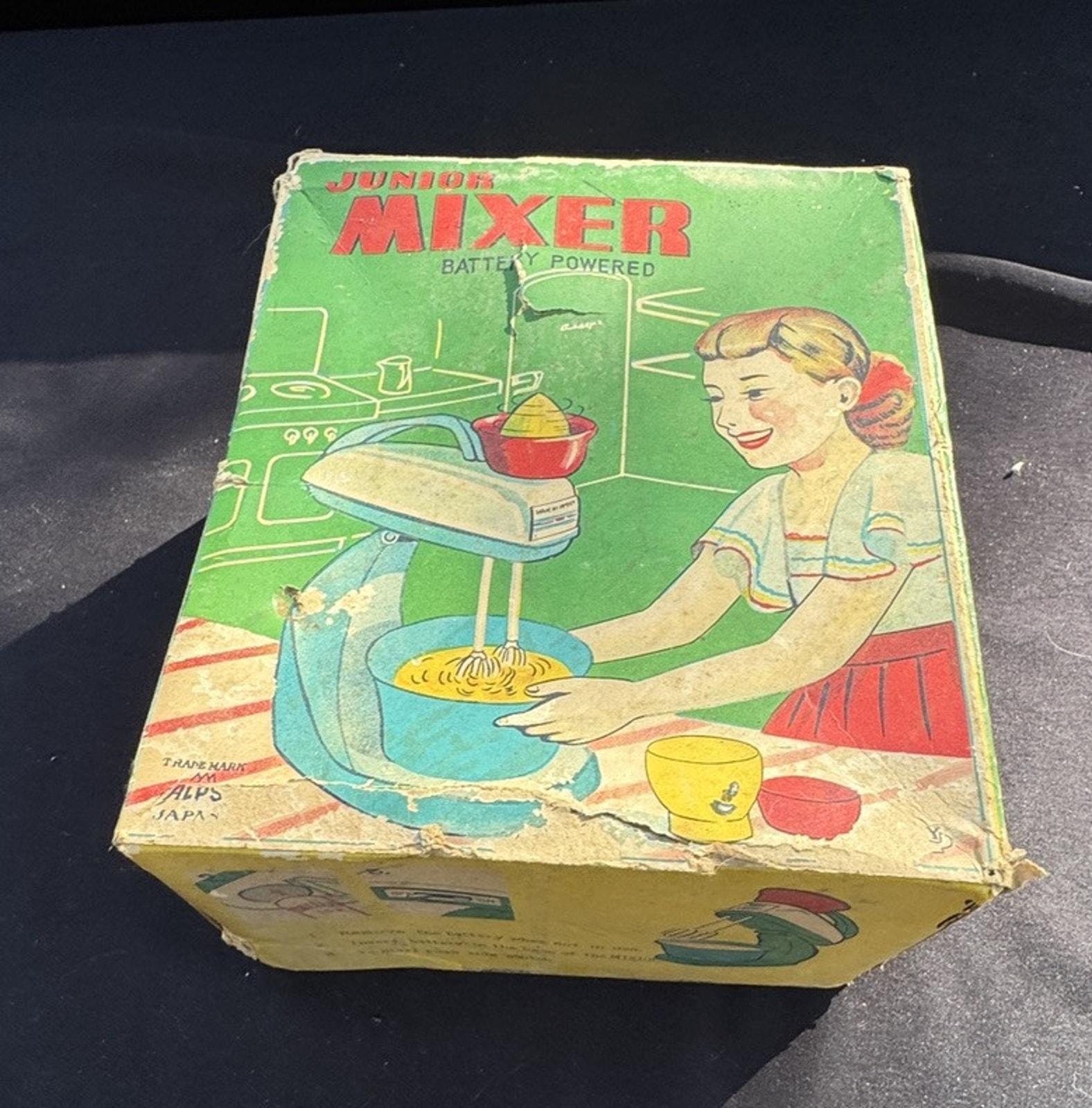 1950s ALPS Japanese Made Tin Junior Stand Mixer Juicer Beater