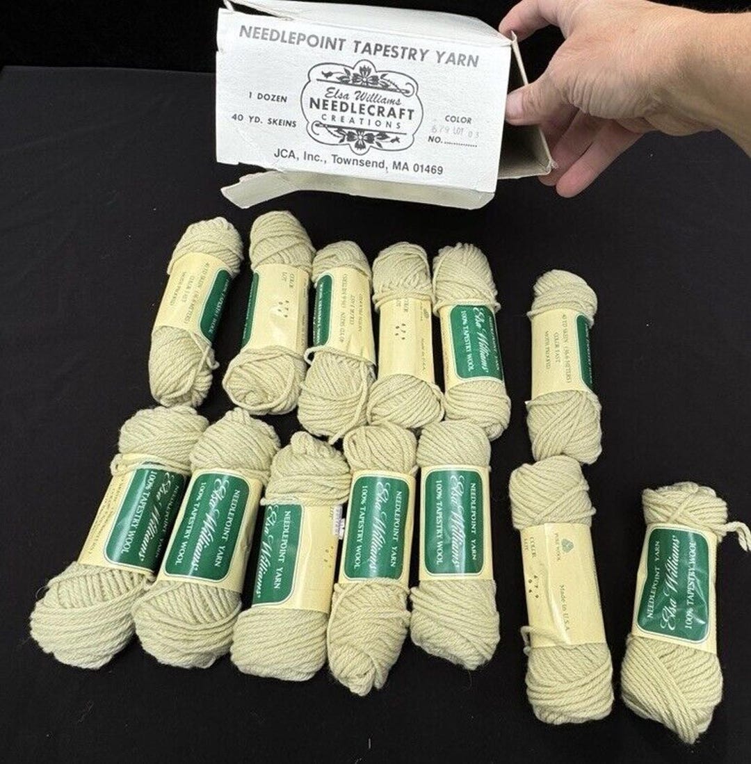 13 Vtg Skeins Elsa Williams Needlepoint Yarn Light Green 100 Wool Brand New Etsy