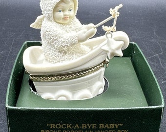 Department 56 Snowbabies ROCK A BYE BABY Hinged Trinket Box 68848 Mint!