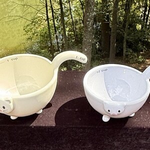 2 Vintage Urban Outfitters Kitty Katze Keramik Messbecher -T35 Bild 2