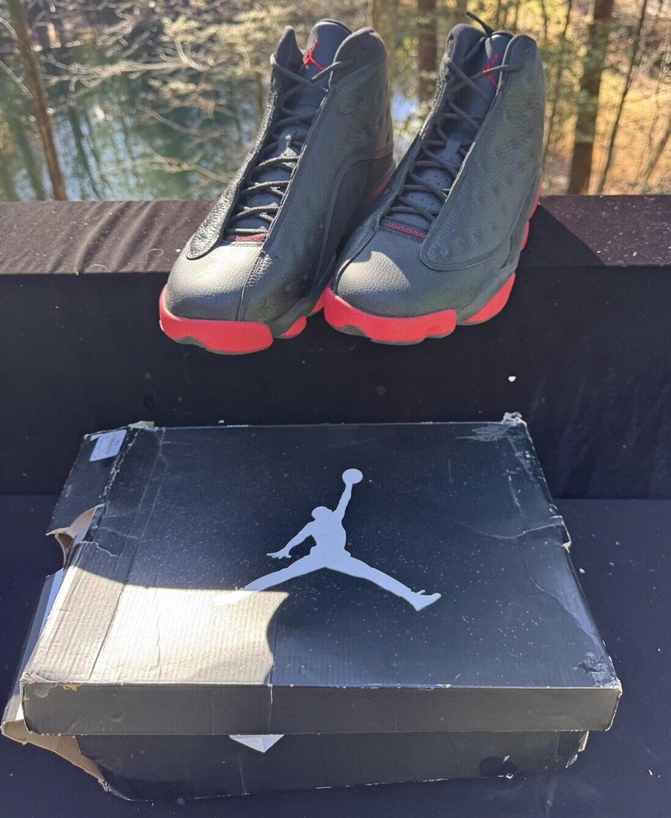 Size 13 Nike Air Jordan 13 XIII Dirty Bred Black Gym Red Retro DS