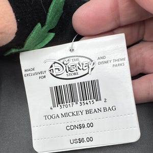 VTG 1900’s Mickey Mouse Toga Sitzsack Plüsch Disney Store Stofftier Bild 8