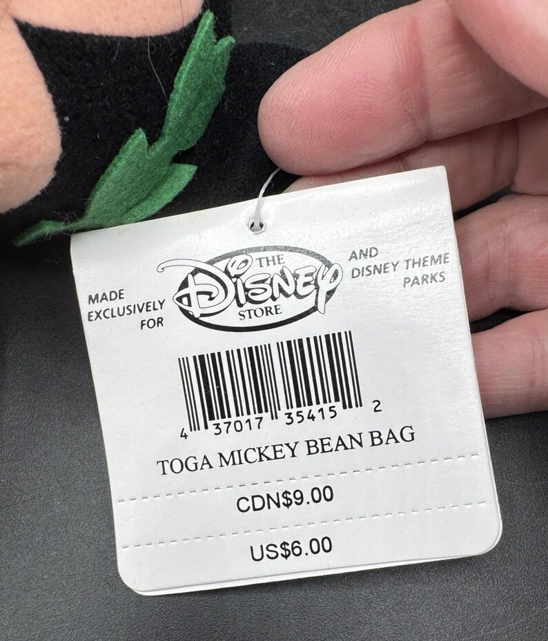 VTG 1900’s Mickey Mouse Toga Sitzsack Plüsch Disney Store Stofftier Bild 8