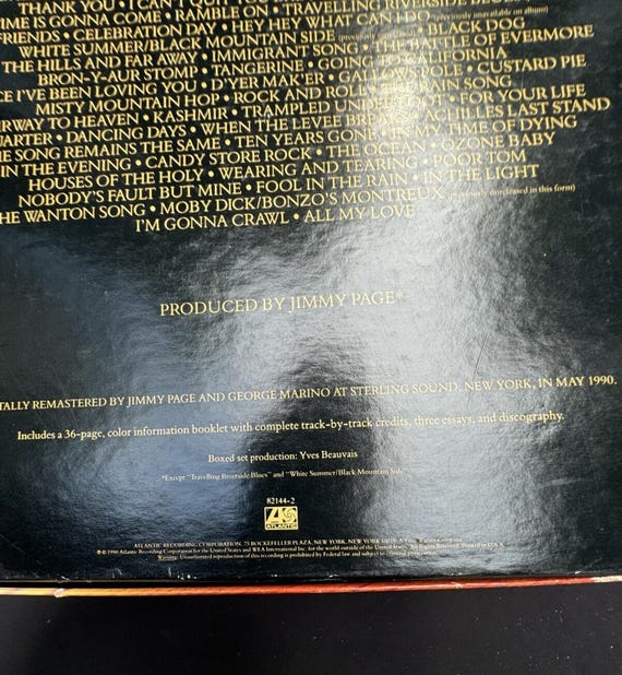 Led Zeppelin Light & Shade Box and Booklet Book ONLY From 4 Disc