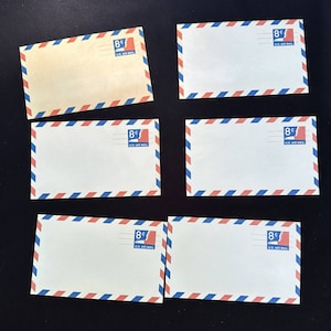 6 USPS UXC9a Postkarte, ungelaufene 8 Cent US Luftpost