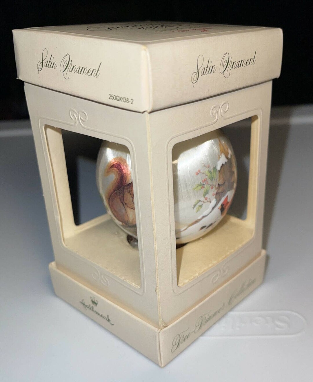 1977 Satin Ball Ornament Hallmark christmas Visitors Forest Etsy