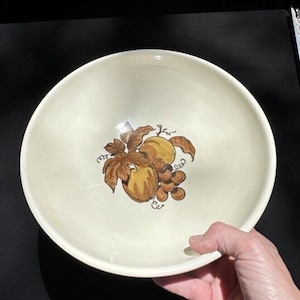 Rare 1950 MCM POPPYTRAIL by METLOX Golden Fruit Pattern 11 Fruit Bowl image 3