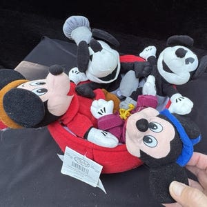 Disney Mickey Mouse Plush 70 Happy Years 4 eras of Mickey Mouse in Pants Boat image 7