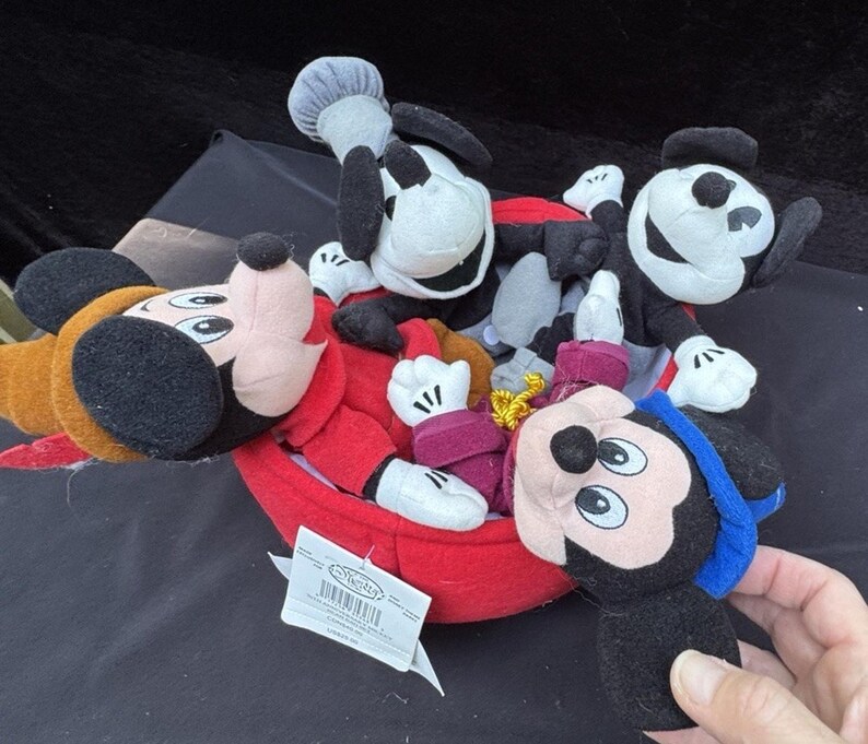 Disney Mickey Mouse Plush 70 Happy Years 4 eras of Mickey Mouse in Pants Boat image 7