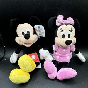 Vtg Disney Mickey Mouse Minnie Mouse Plush Toy Disney Junior Set New NWT! image 2