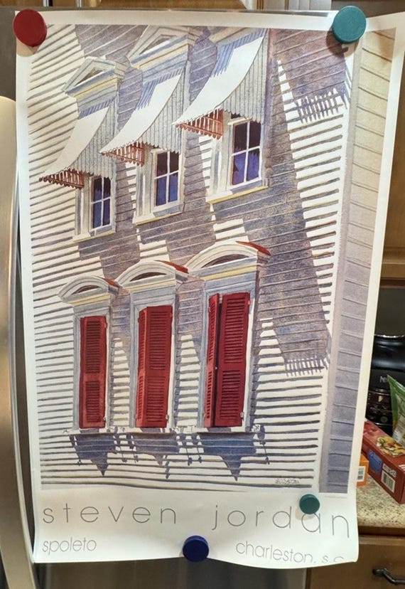 Poster Print Steven Jordan SIGNED Charleston Windows Spoleto SC 29