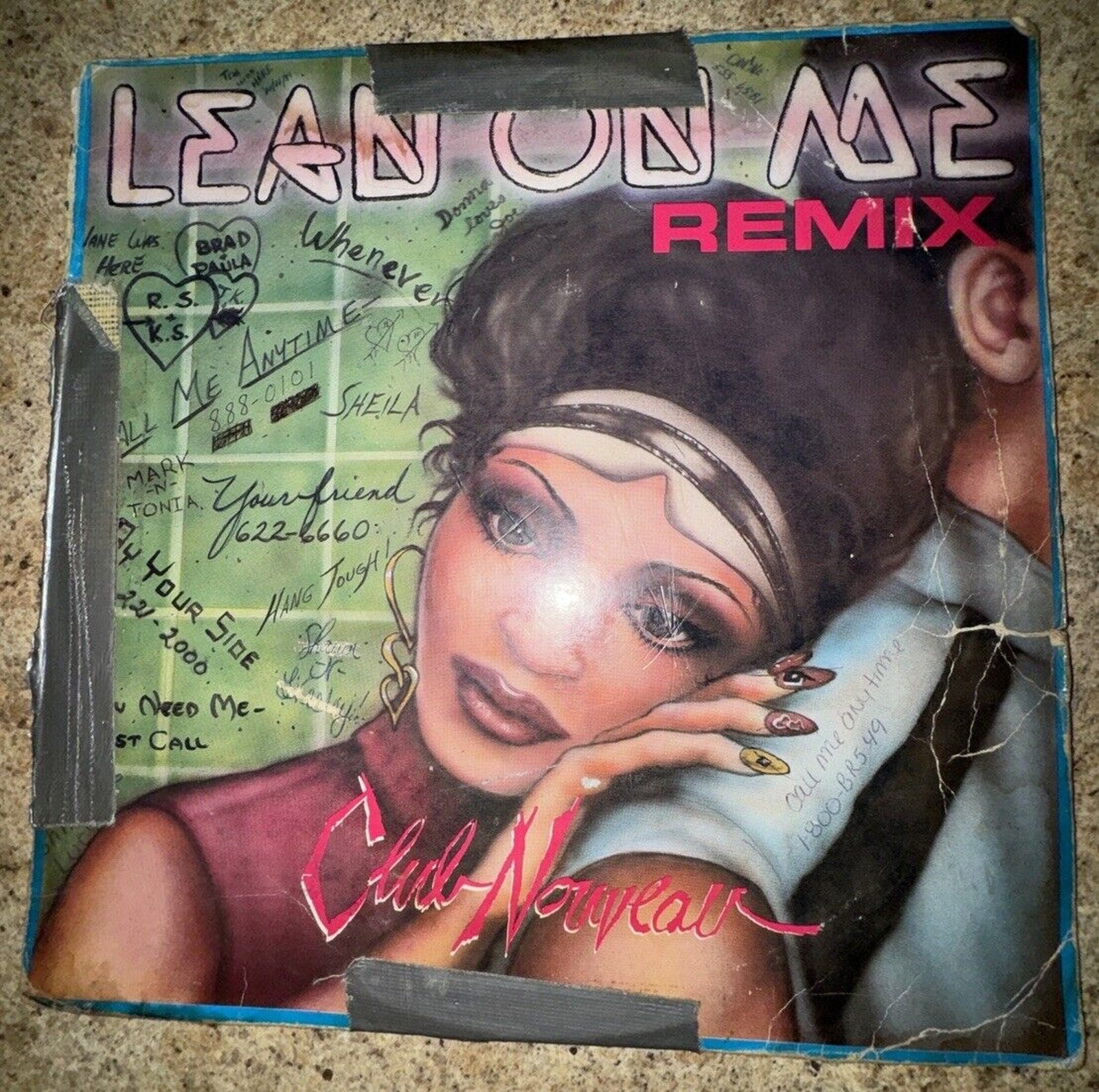 Club Nouveau Lean on Me Remix 12” Vinyl Maxi-single Tommy Boy