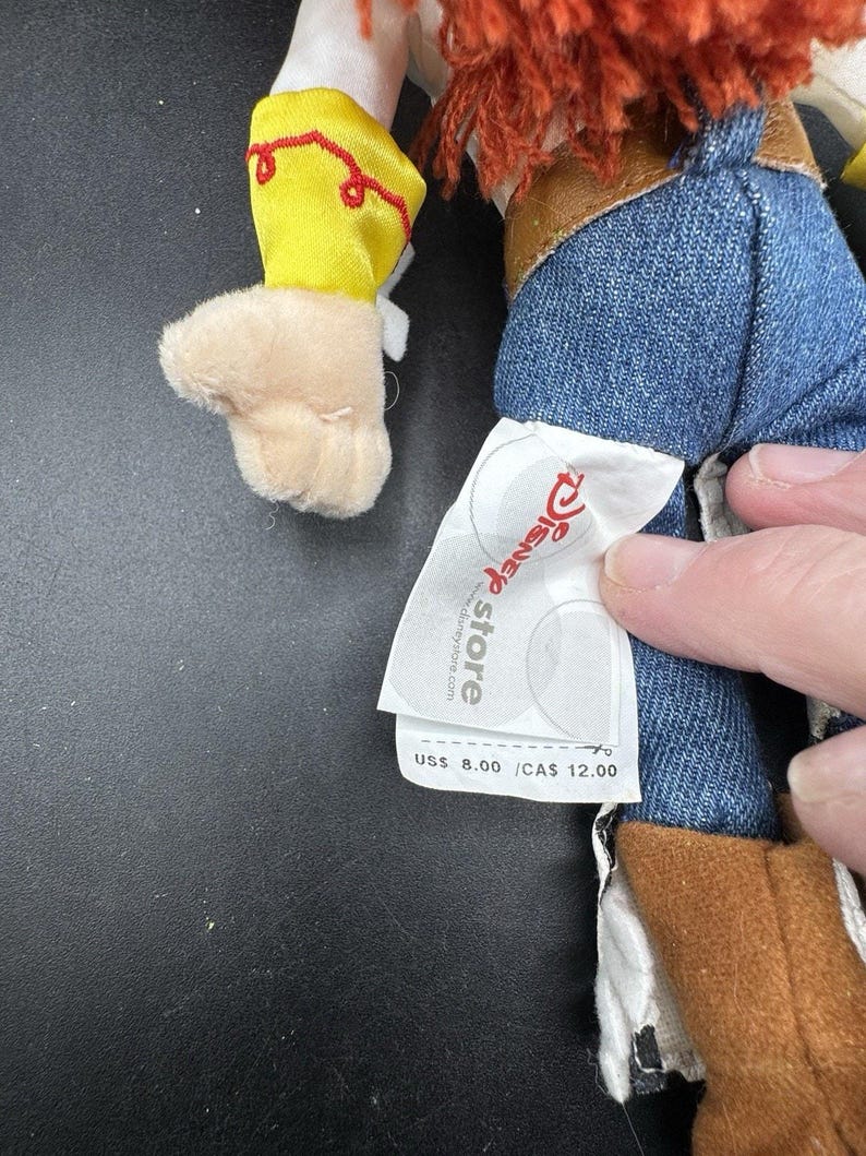 Brand New Vtg JESSIE from Toy Story 2 Disney Store Bean Bag Plush 11” image 9