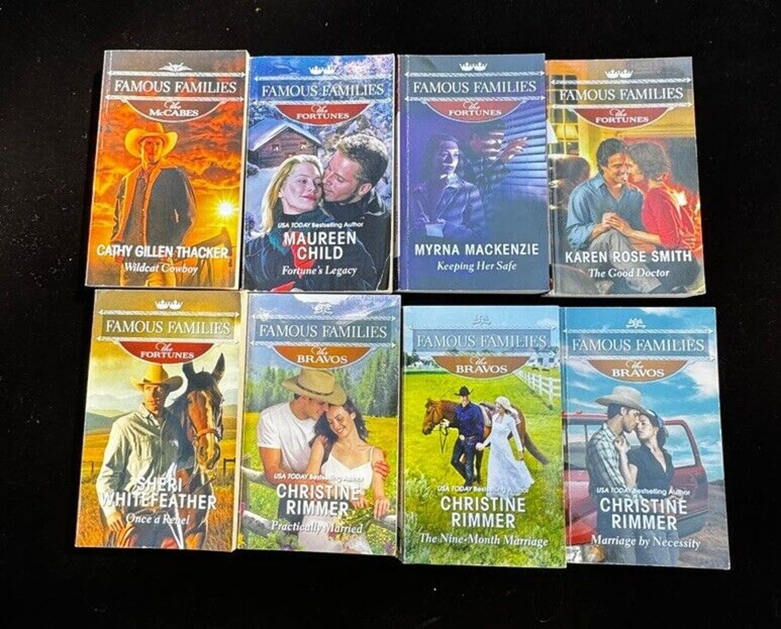 Harlequin Famous Families Historical Romance Books lot of 8 Vintage Mint! -2