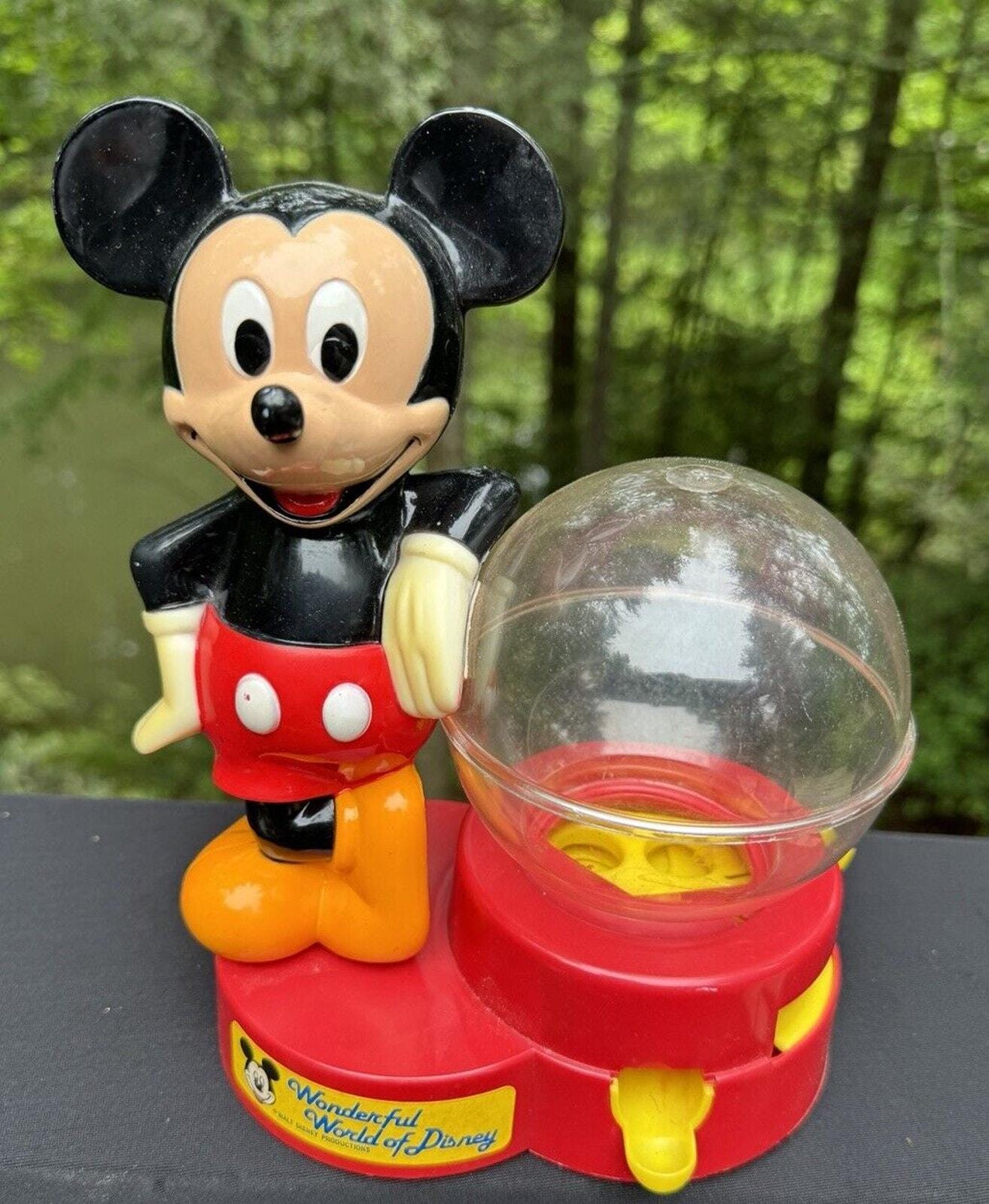 Vintage 1986 Plastic Mickey Mouse Gumball Machine Wonderful World