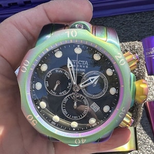 Invicta 26334 Men's Grand Diver Auto Abalone Purple Dial Iridescent Watch Set image 5