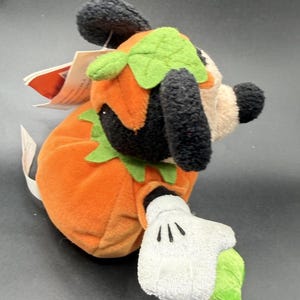 Disney Store Halloween Mickey Mouse Exclusive Bean Bag Plush Pumpkin Costume -43 image 3