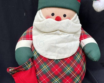 Père Noël Bonhomme de neige Fait à la main Quilt Plaid Roly-Poly Plaid Santa Tartan Mignon!