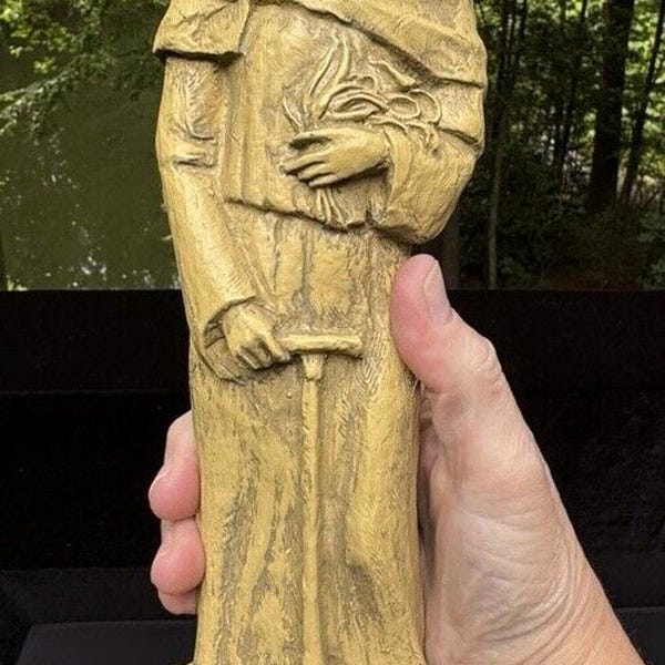 Saint Fiacre Saint For Growing Food 12 Inch Statue Indoor Outdoor -S1