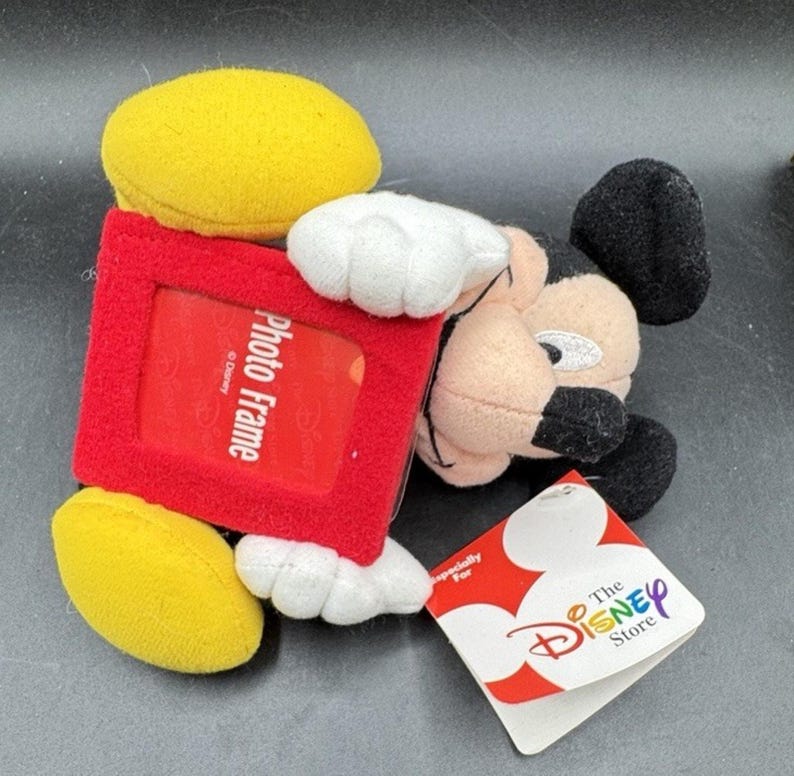 Disney Store Mickey Mouse Vintage Plush Toy Picture Frame New With Tags NWT! image 10