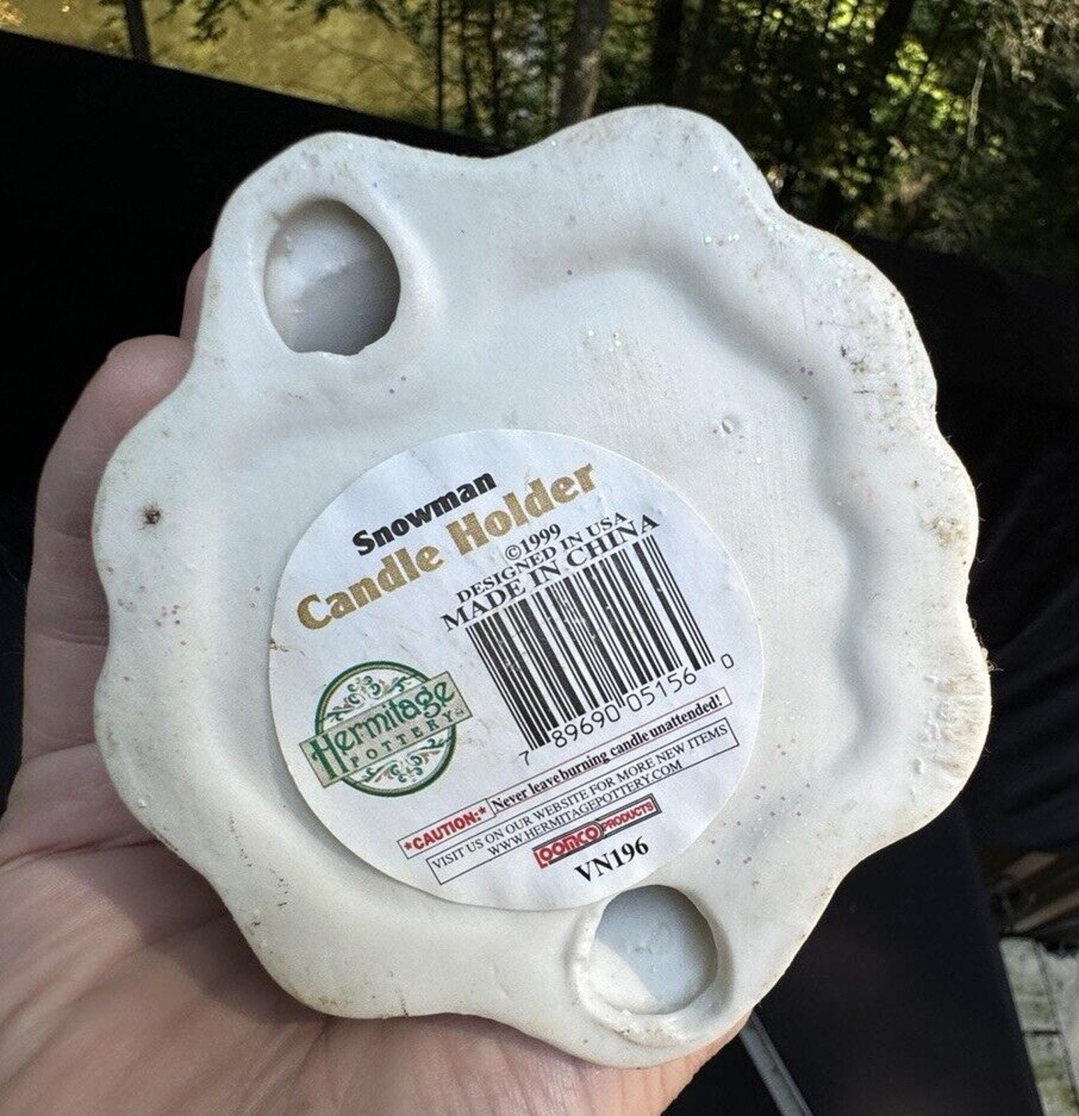 ヴィンテージ HERMITAGE POTTERY 溶ける雪だるま クリスマスキャンドル