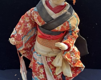 Vintage 1940s Japanese Lady Geisha Figurine Doll Traditional
