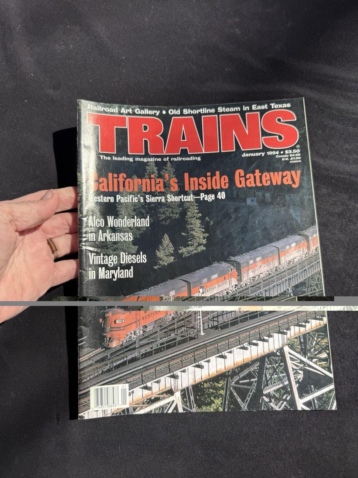 1994 Train TRAINS Magazine, JANUARY 1994, Western Pacific's Sierra Shortcut, ALCO ...