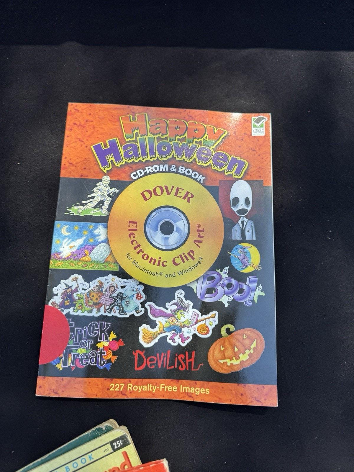 Happy Halloween Cd Rom and Book (DOVER ELECTRONIC CLIP Art) New