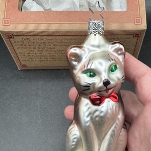 Old World Christmas OWC Inge Glas Germany Siamese Cat Blown Glass Ornament C31