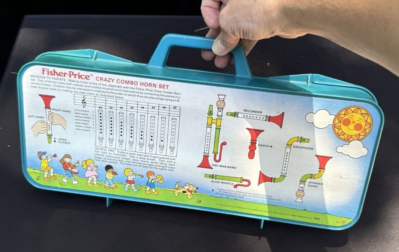 Vintage (1984) Fisher Price Crazy Combo Horn Set #604 Incomplete