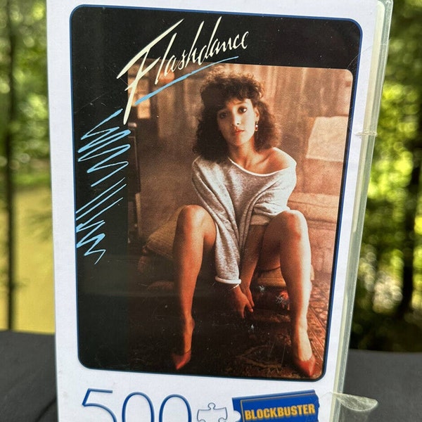 New! Flashdance 500 Piece BLOCKBUSTER Video Puzzle VHS Case 18" x 24" Sealed