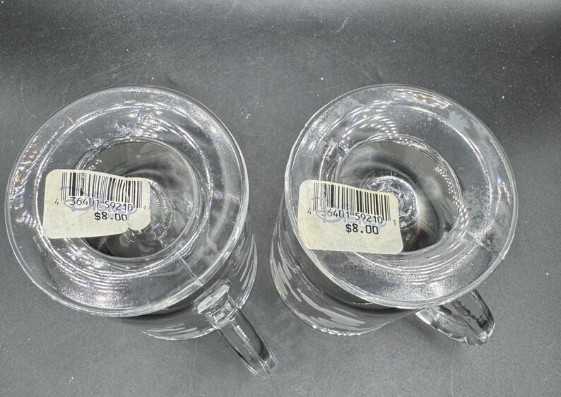 2 Vtg Disney Store Mrożone uszy Myszki Miki 5" kubek na cokole Libbey Glass NWT zdjęcie 8