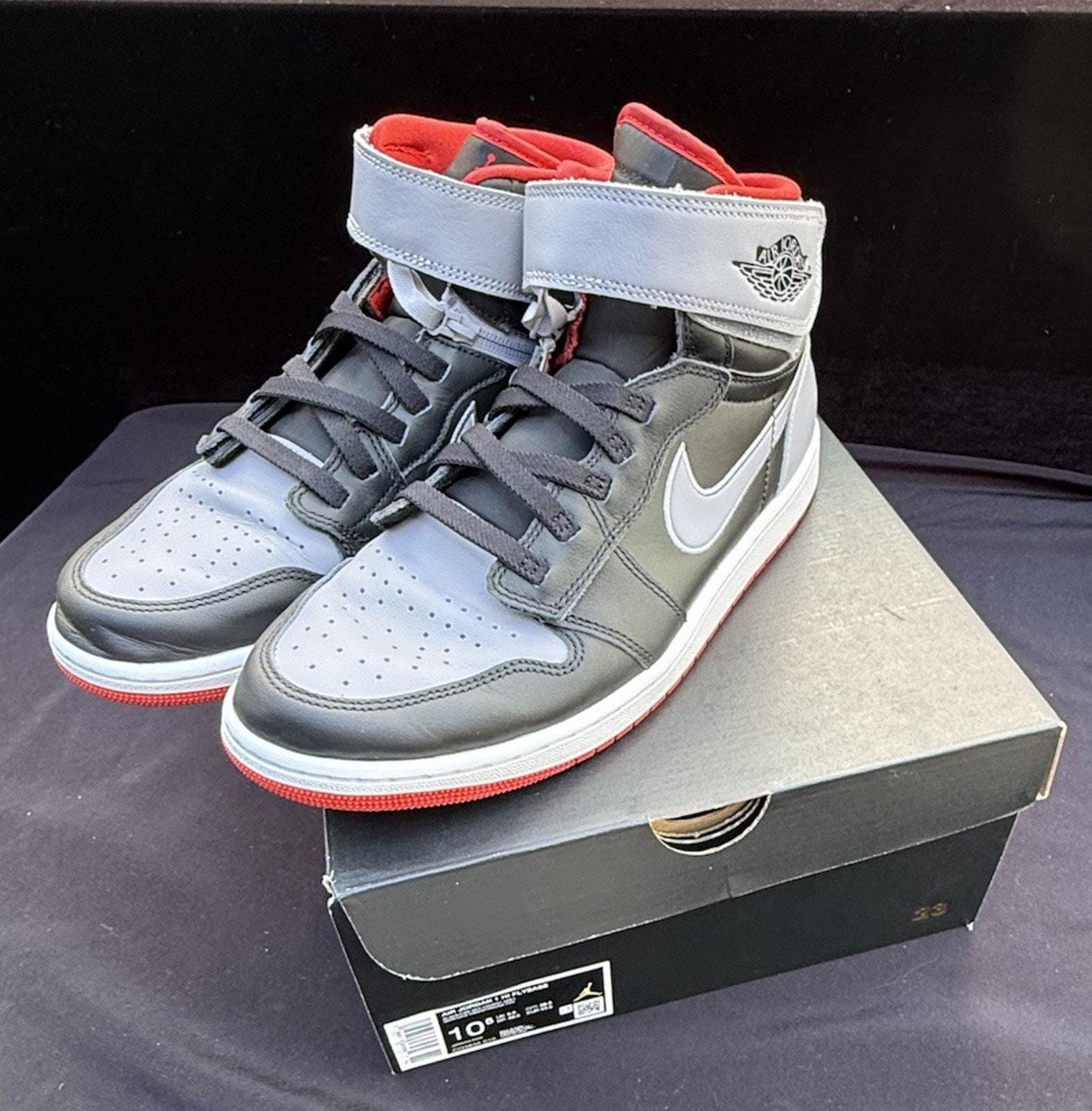 Nike Air Jordan 1 High Flyease Black Cement Grey CQ3835 Mens  display picture 1