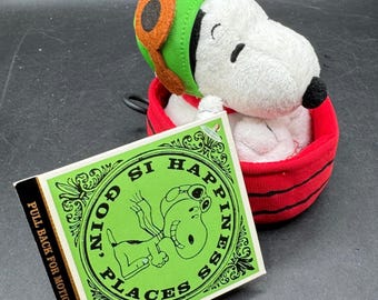 Peanuts Snoopy Happiness Is Going Places Plush With Tag Toy Red Baron -C31
