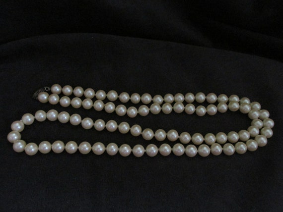Lovely 29" Strand of 8mm Faux Pearls - image 2