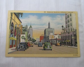 Hollywood Boulevard Postcard Never Used