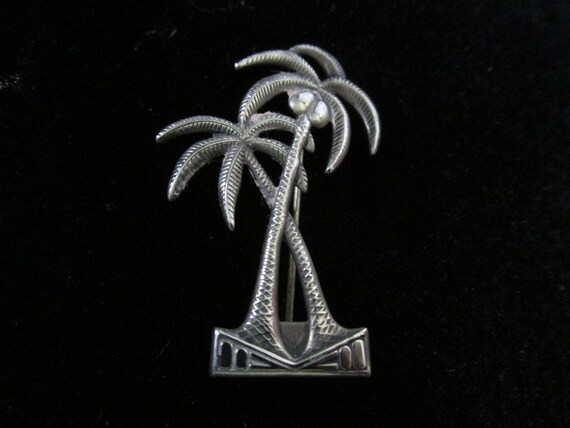 Art Deco Sterling Palm Tree Pin - image 4