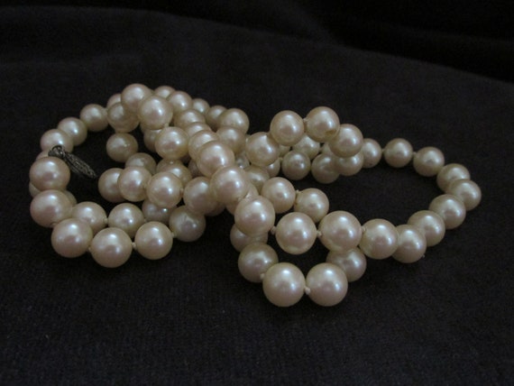 Lovely 29" Strand of 8mm Faux Pearls - image 1