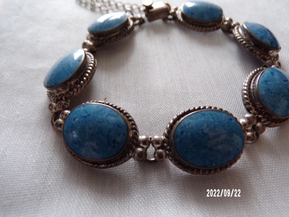 ATI Mexico Blue Stone Sterling Bracelet - image 2