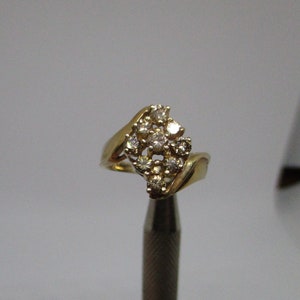 Vintage 14kt Champagne Diamond Ring
