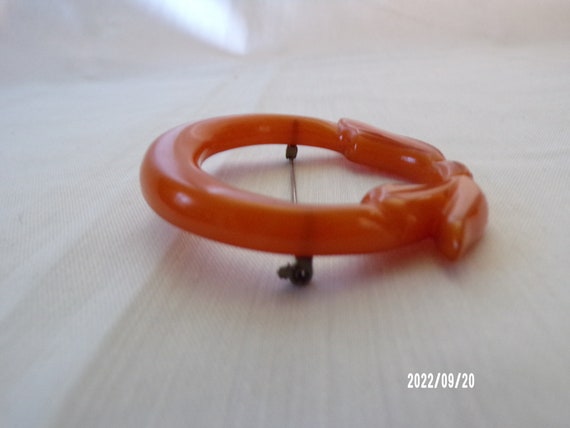 Butterscotch Bakelite Circle Pin - image 3