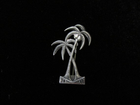 Art Deco Sterling Palm Tree Pin - image 1